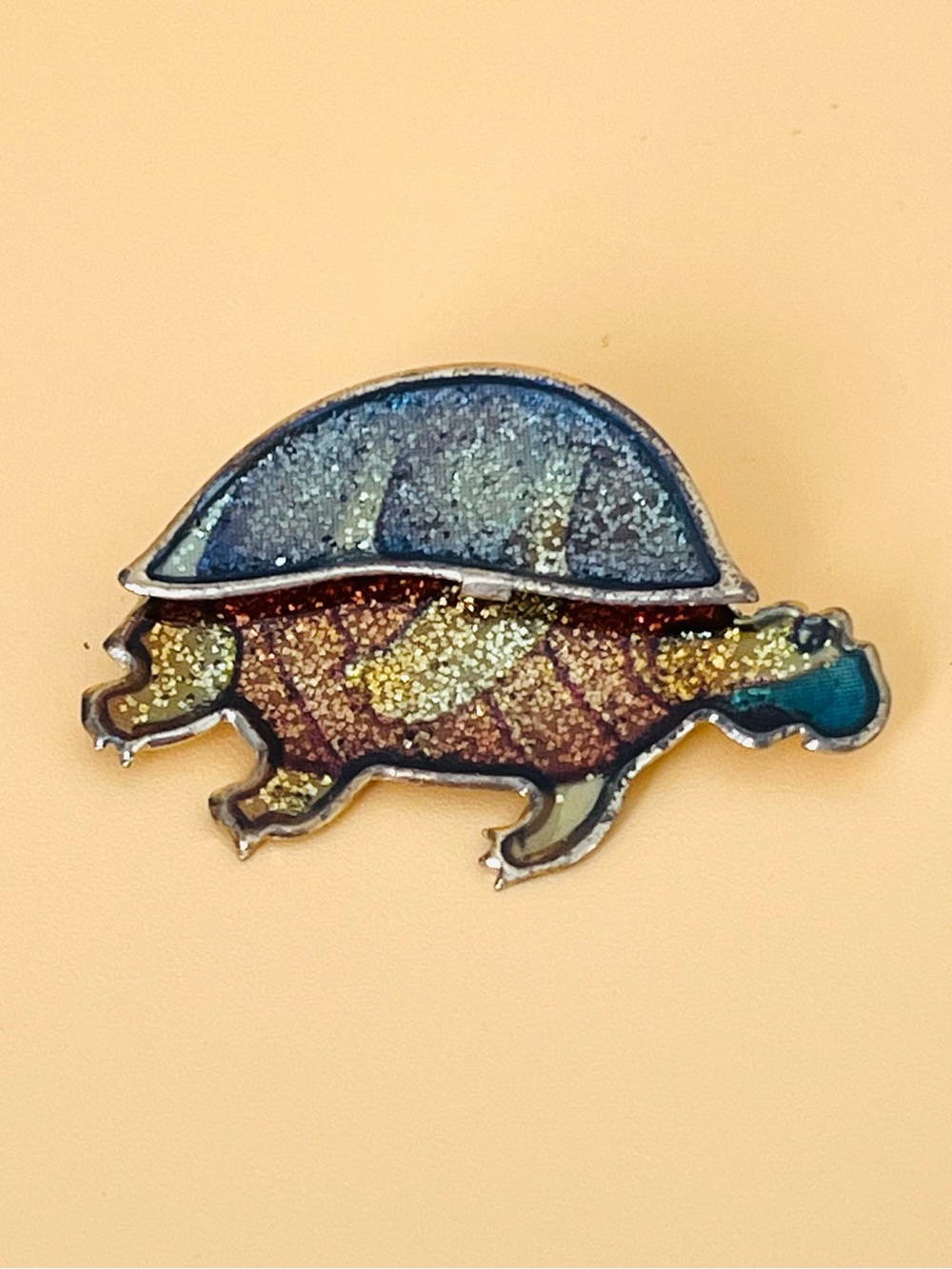 Colorful vintage Turtle Brooch